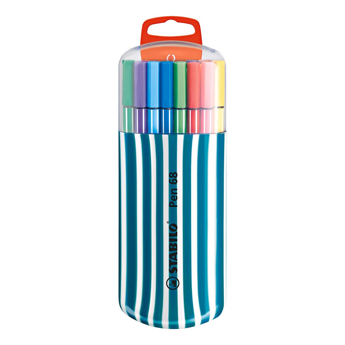 STABILO - Set De 20 Marcadores Stabilo Pen 68 Zebrui Estuche Turquesa