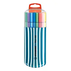 STABILO - Set De 20 Marcadores Pen 68 Zebrui Estuche Turquesa