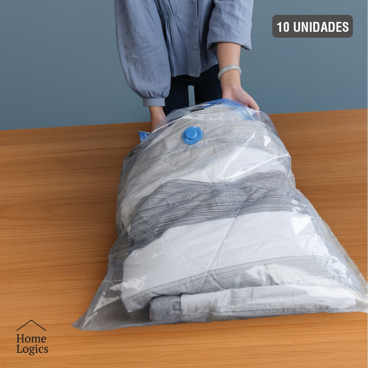 HOME LOGICS - Set 10 Bolsas Almacenaje Al Vacío Con Bomba Home Logics Kiosclub
