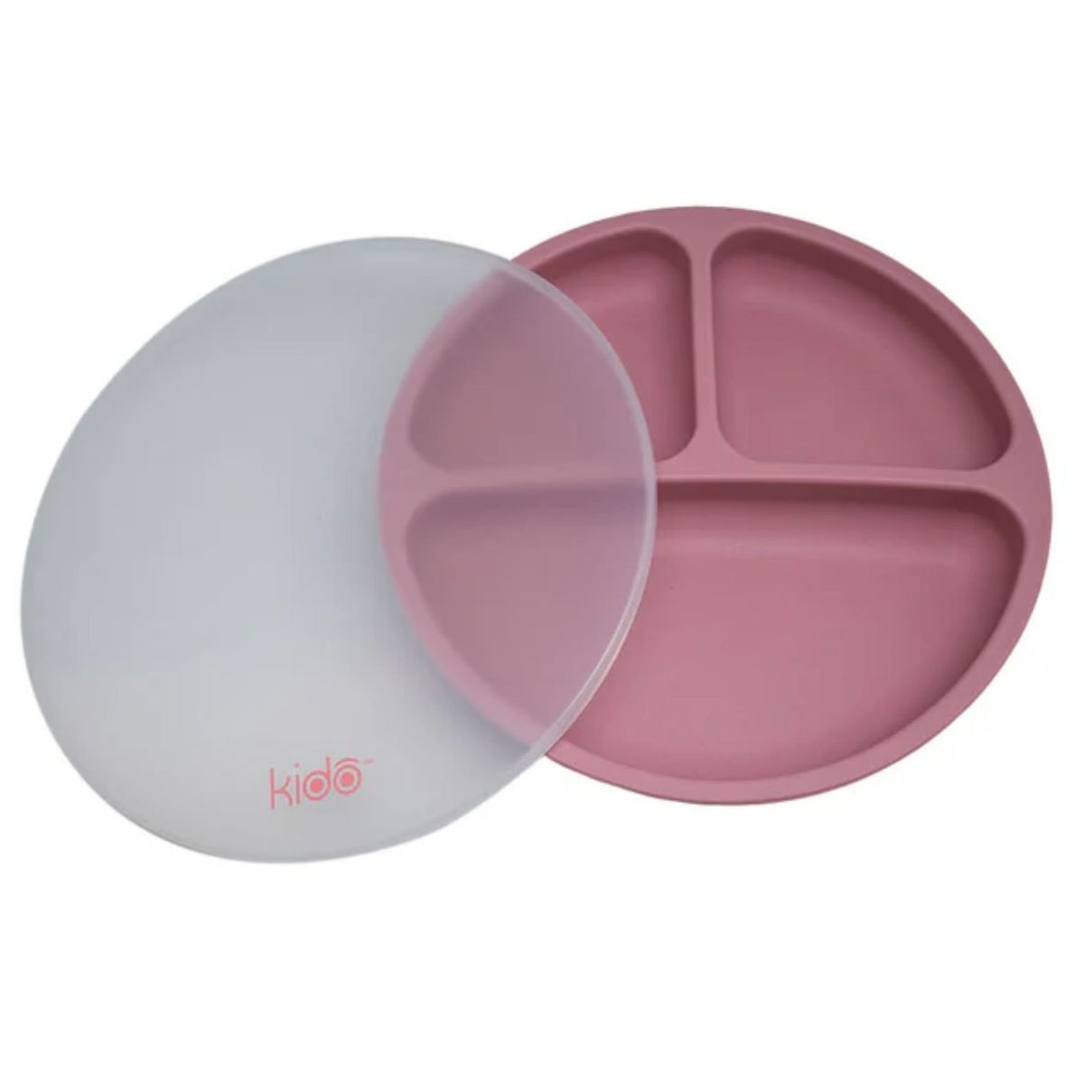 KEEP - Plato Silicona Bebe Kido Ventosa y 3 Divisiones Rosado - PS