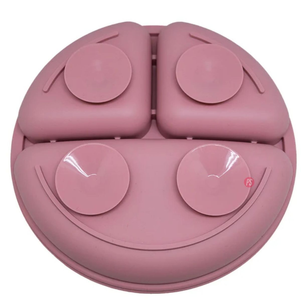 KEEP - Plato Silicona Bebe Kido Ventosa y 3 Divisiones Rosado - PS