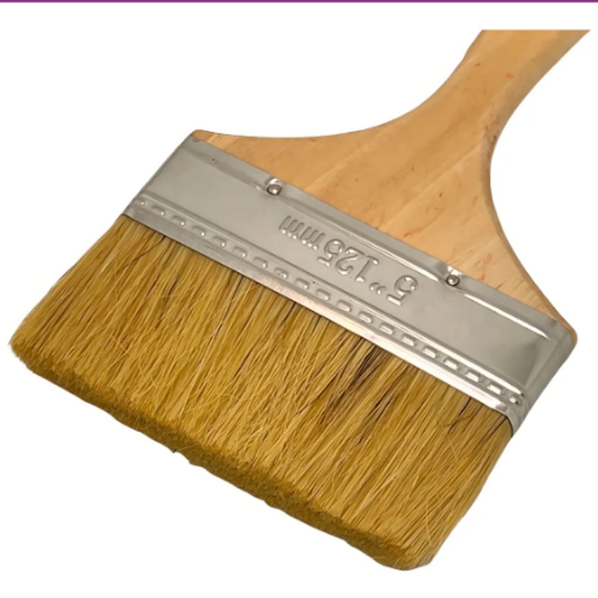 Brocha Para Pintar 5 Pulgadas 125mm Mango De Madera Cerdas Beige, marca GENERICO - Foto Principal