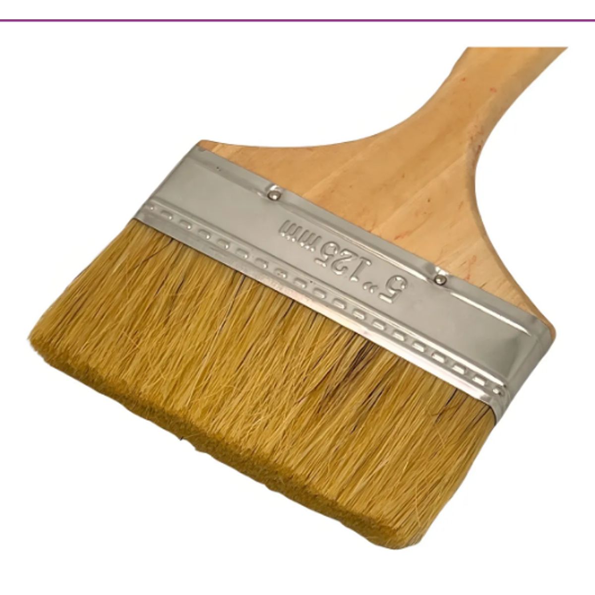 Brocha Para Pintar 5 Pulgadas 125mm Mango De Madera Cerdas Beige, marca GENERICO - Foto Principal