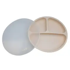 KEEP - Plato Silicona Bebe Kido Ventosa Y 3 Divisiones Amarillo - PS