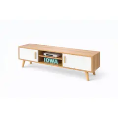 SPACE HOME - Mueble para TV50” Blanco Madera Estilo Nórdico 120 cm