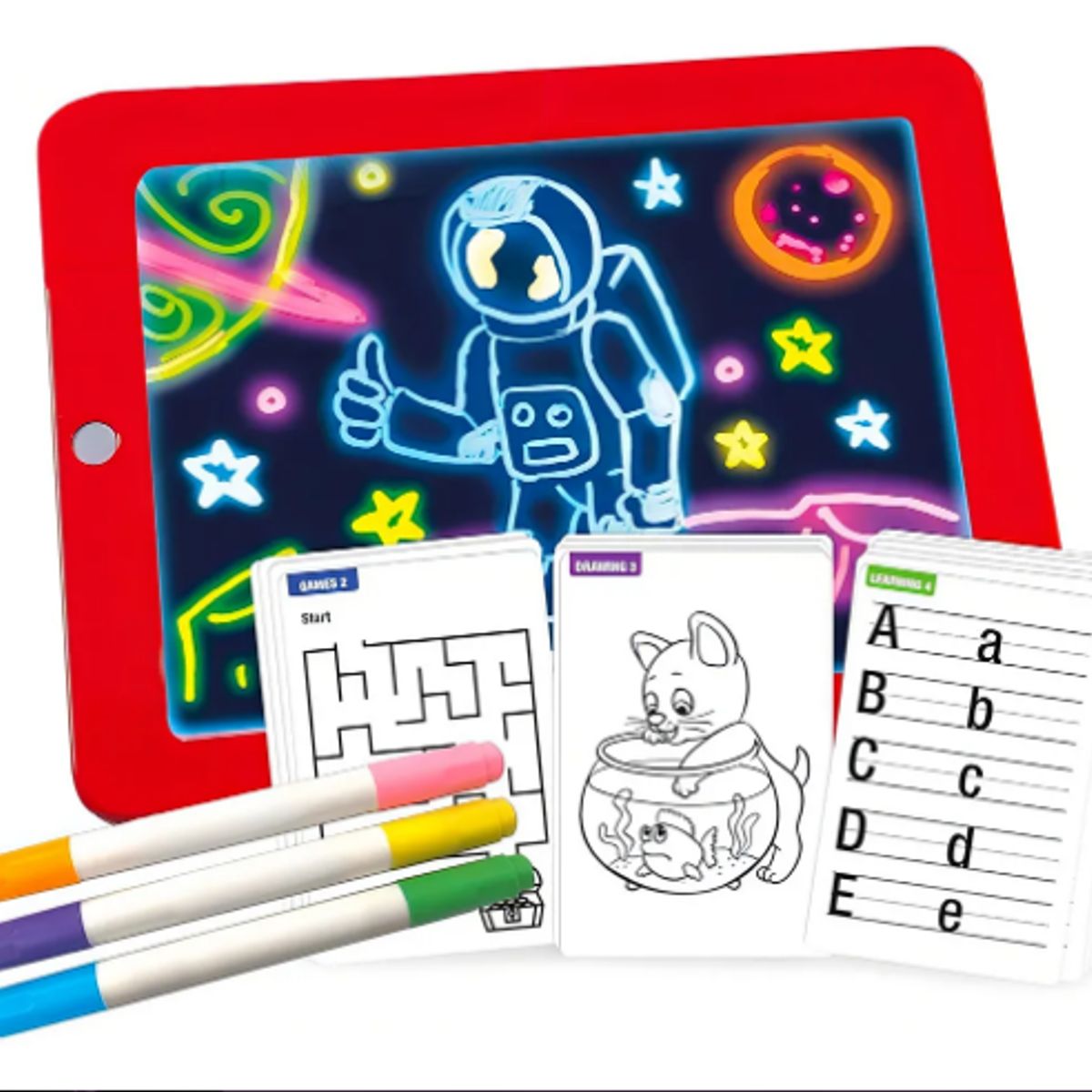 GENERICO - Gianpa Pizarra Mágica Deluxe con Luces Borrable Aprendizaje Niños 5-7 Años