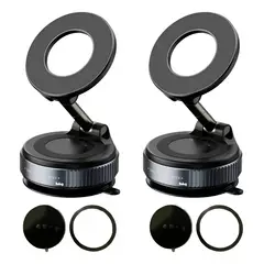 GENERICO - 2 X Soporte Magnético Porta Celular Auto 360° Full K007 Imán negro BELUG