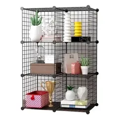 OKAY - Armario Organizador Metálico Negro 6 Cubos