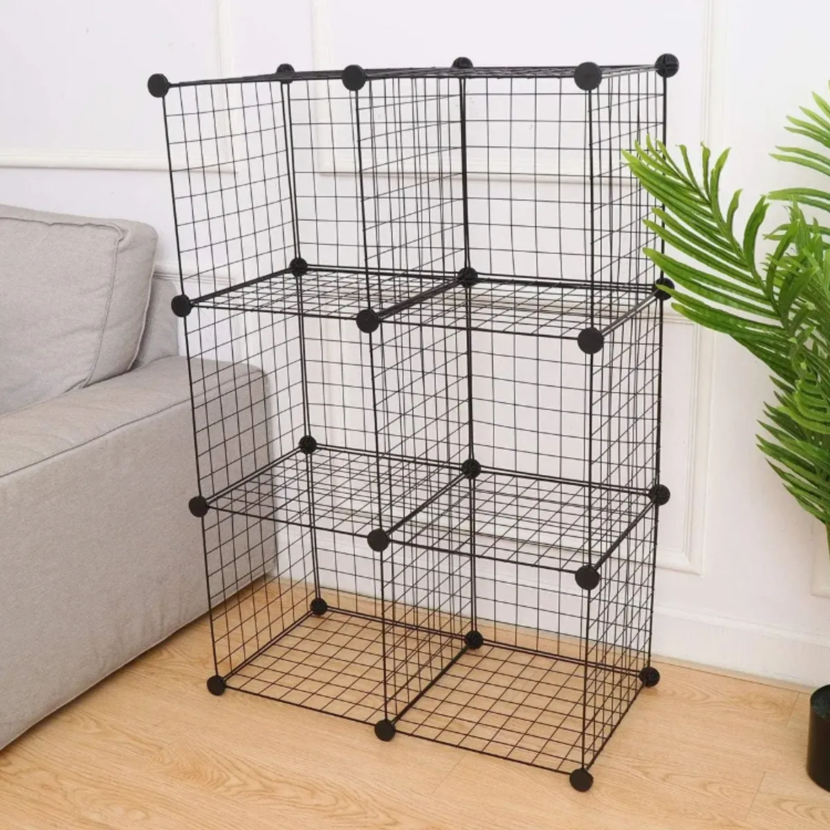 OKAY - Armario Organizador Metálico Negro 6 Cubos