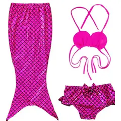 GENERICO - Traje de baño de sirena para niña 3 piezas 6 a 7 años
