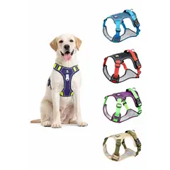 GENERICO - Arnés Reflectante Antitirones Antiasfixia Para Perro Talla L - Purpura