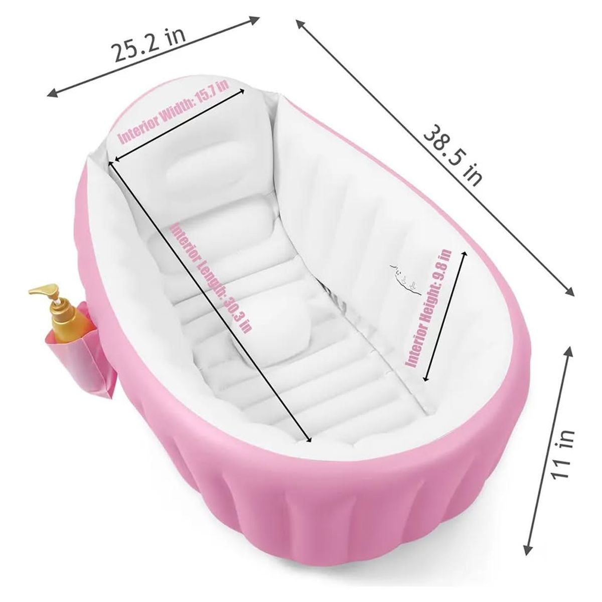 GENERICO - Bañera inflable plegable portátil para bebés con bomba aire