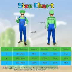 GENERICO - Disfraz de super Mario Bro 3unds solo talla L ( 130 a140cm )