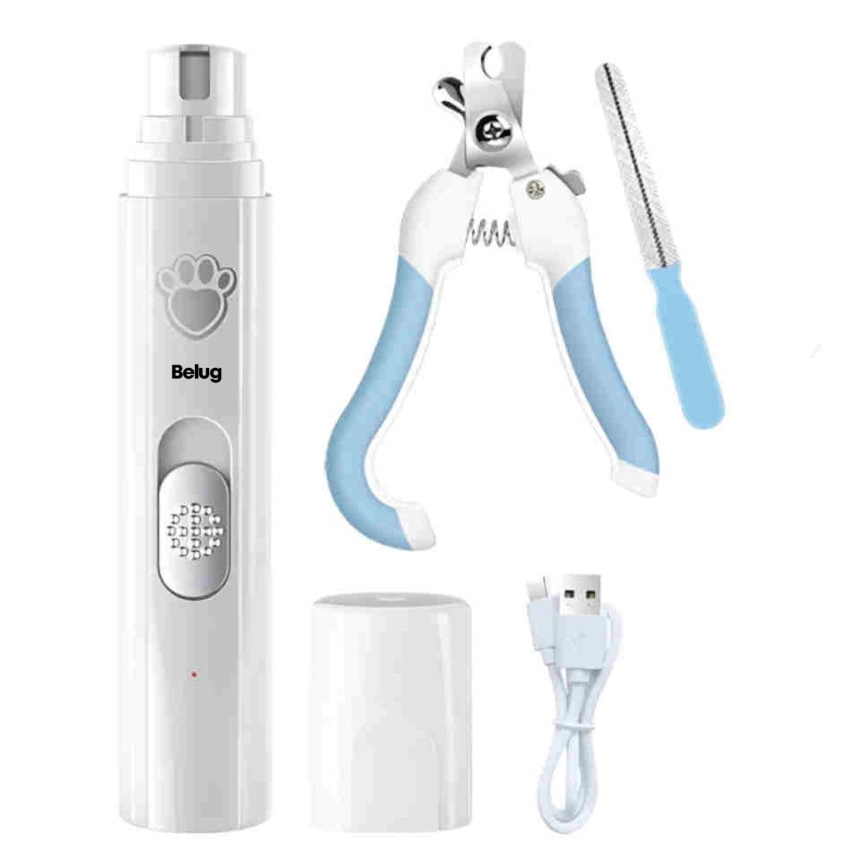 GENERICO - Set De Amoladora De Uñas Recargable Para Perro Gato Cortaúña blanco BELUG