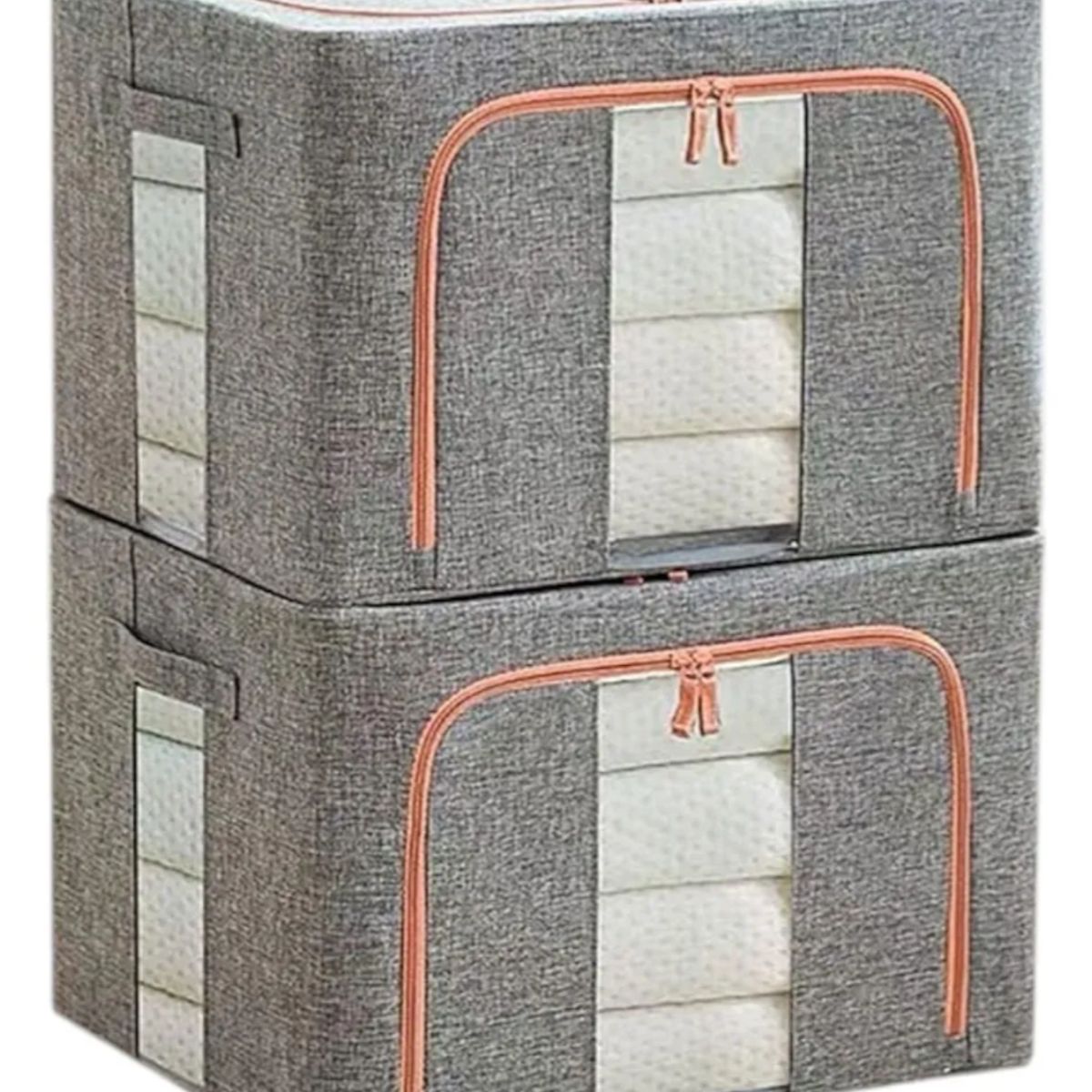 OKAY - Pack 2 Caja Almacenamiento Para Ropa Soporte De Metal