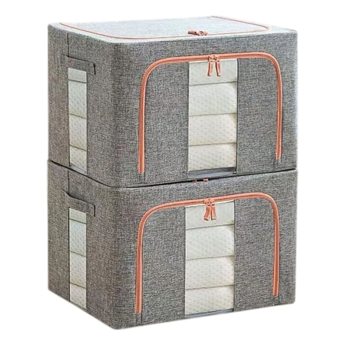 OKAY - Pack 2 Caja Almacenamiento Para Ropa Soporte De Metal