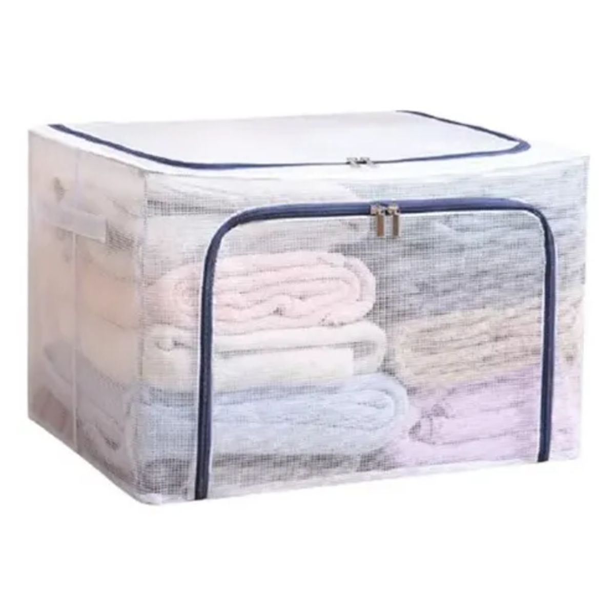 OKAY - Caja Almacenamiento Para Ropa Transparente Soporte De Metal