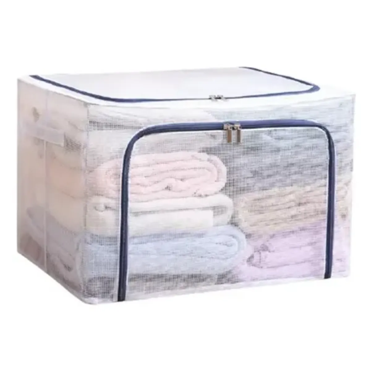 OKAY - Caja Almacenamiento Para Ropa Transparente Soporte De Metal