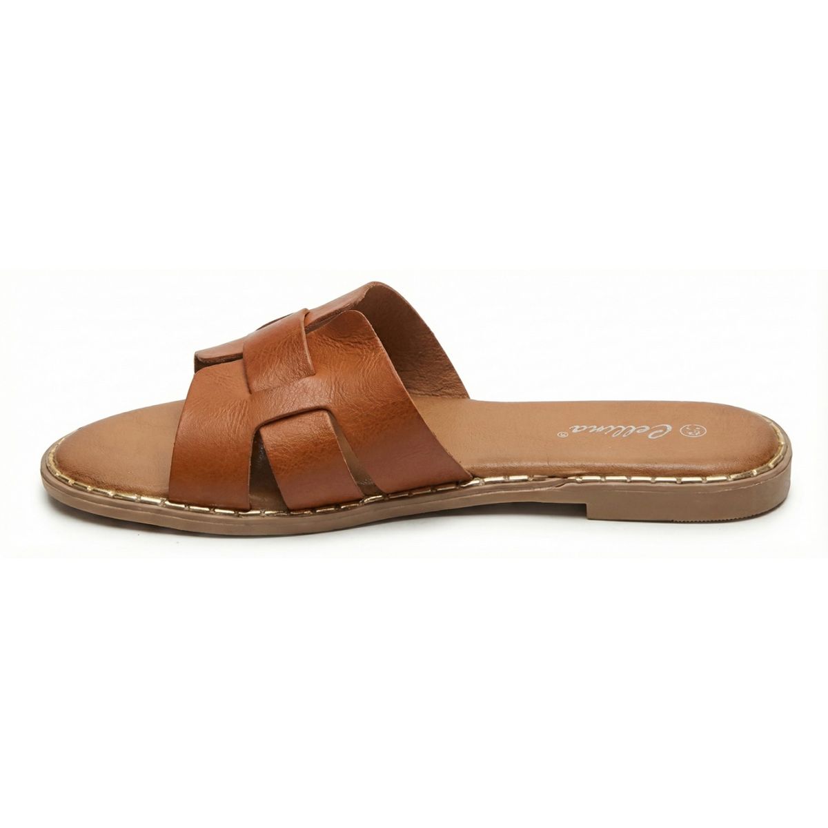 BOVINITA - Sandalia Mujer Chalas Plana Mule Camel Playa Verano Comodas