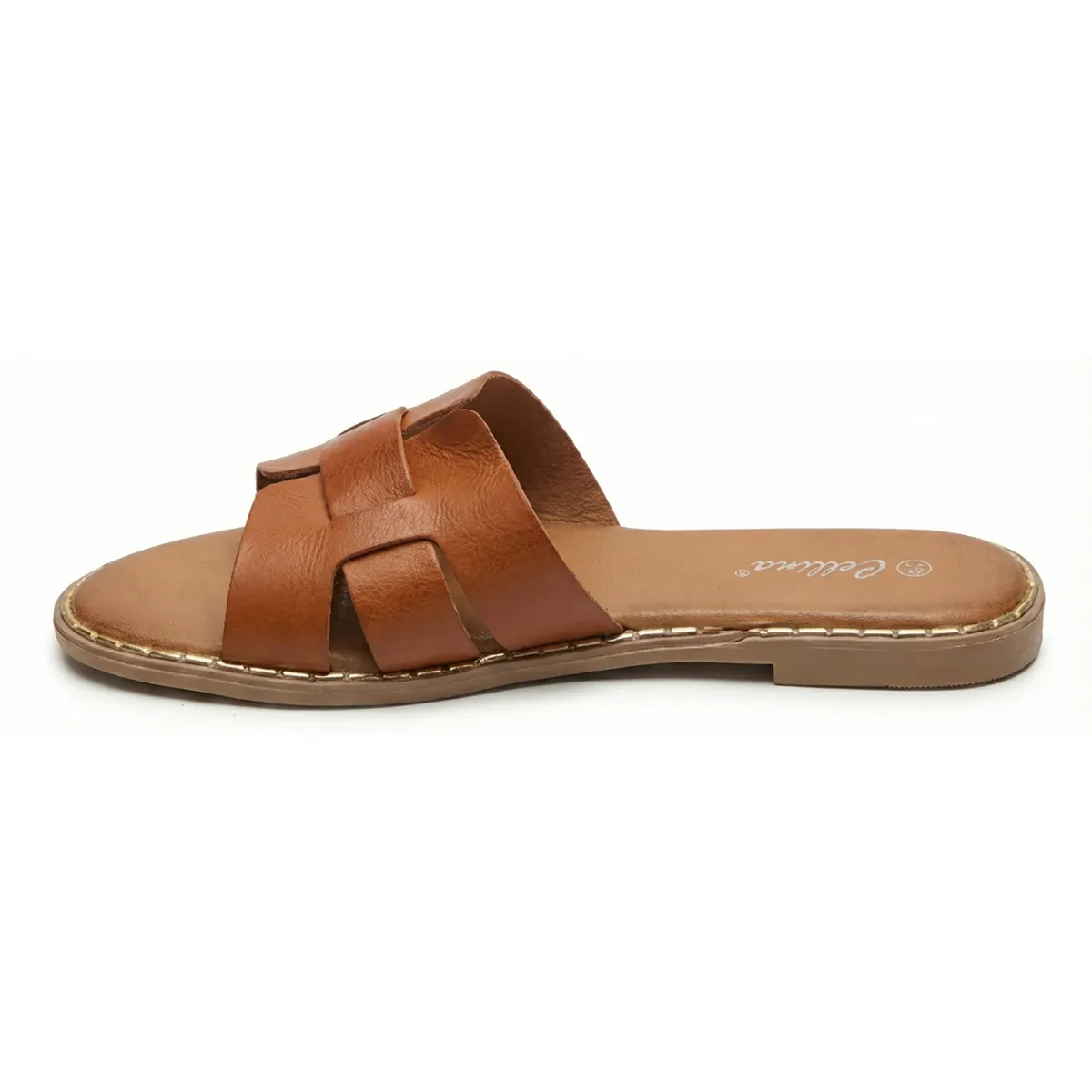 BOVINITA - Sandalia Mujer Chalas Plana Mule Camel Playa Verano Comodas