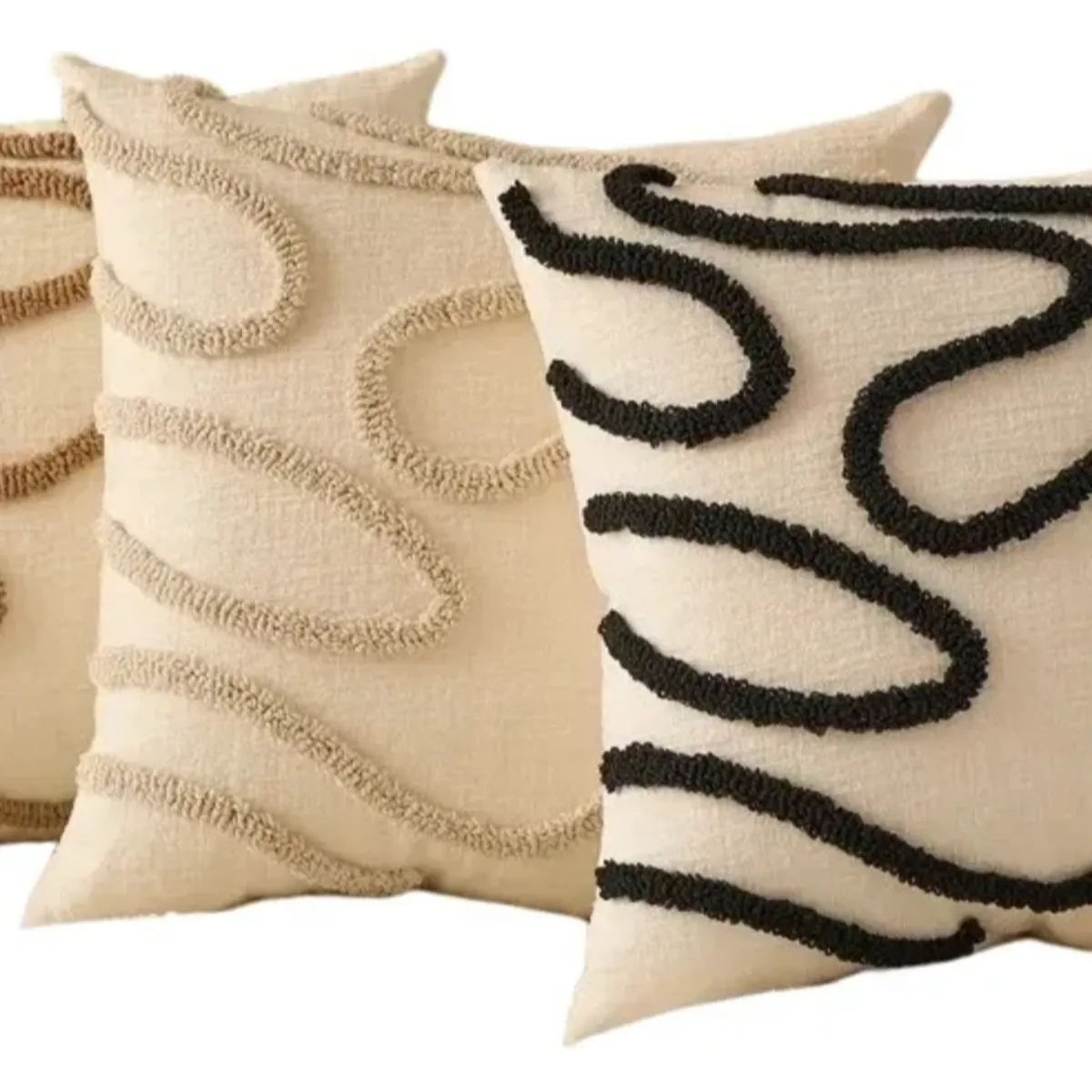 OKAY - Pack 3 Fundas De Cojin Diseño Boho Decoración Blanco 45x45cm
