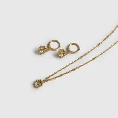 LOUNGE - Set Collar Y Aros Mujer Flores