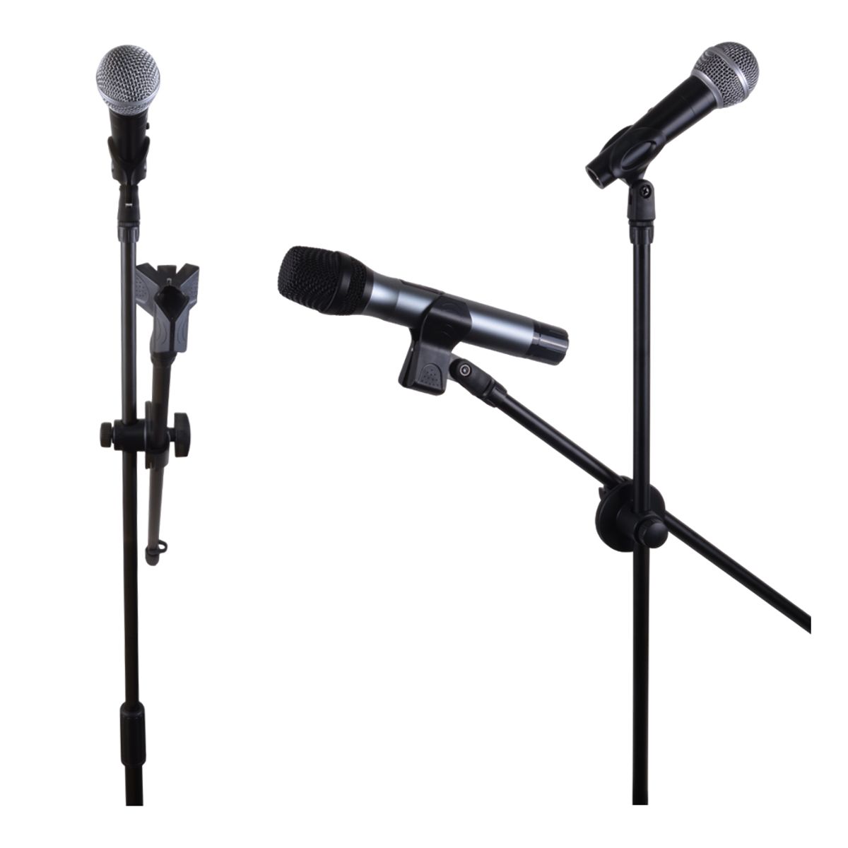 RMX - PEDESTAL CON BOOM X2 CON 2 PORTA MICROFONOS 210-BK RMX
