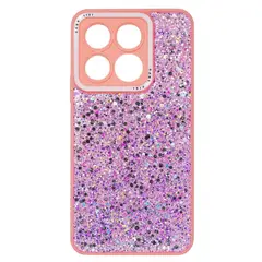 GENERICO - CARCASA PARA MOTOROLA G56 GLITTER BRILLO ROSA CON POP SOCKET