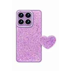 GENERICO - CARCASA PARA MOTOROLA G56 GLITTER BRILLO TURQUESA CON POP SOCKET