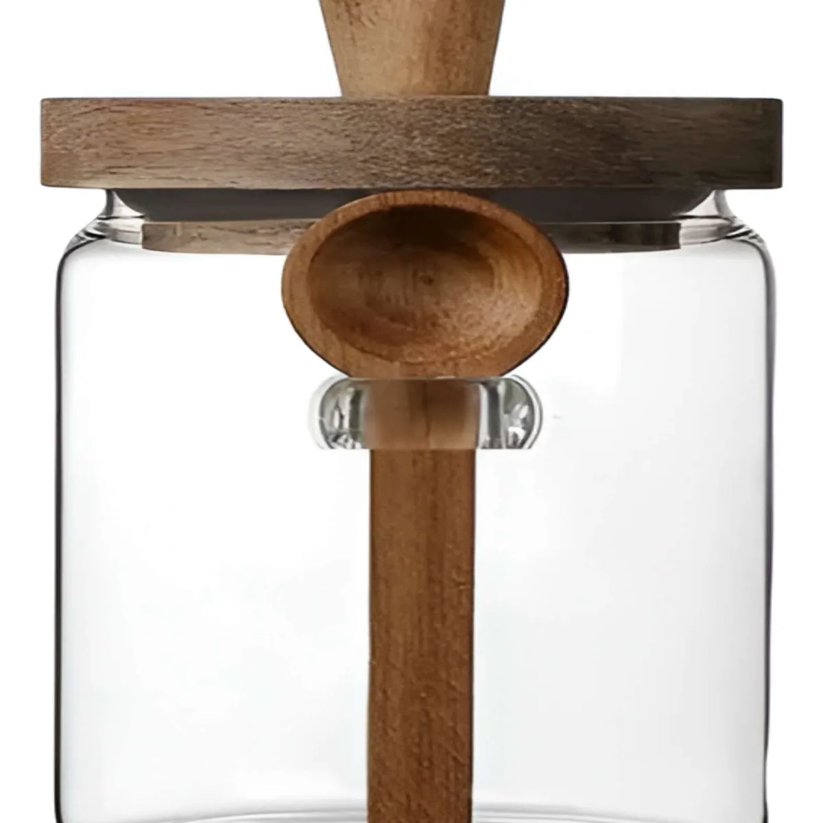 GENERICO - Juego de 4 contenedores con tapa y cucharilla de bambu