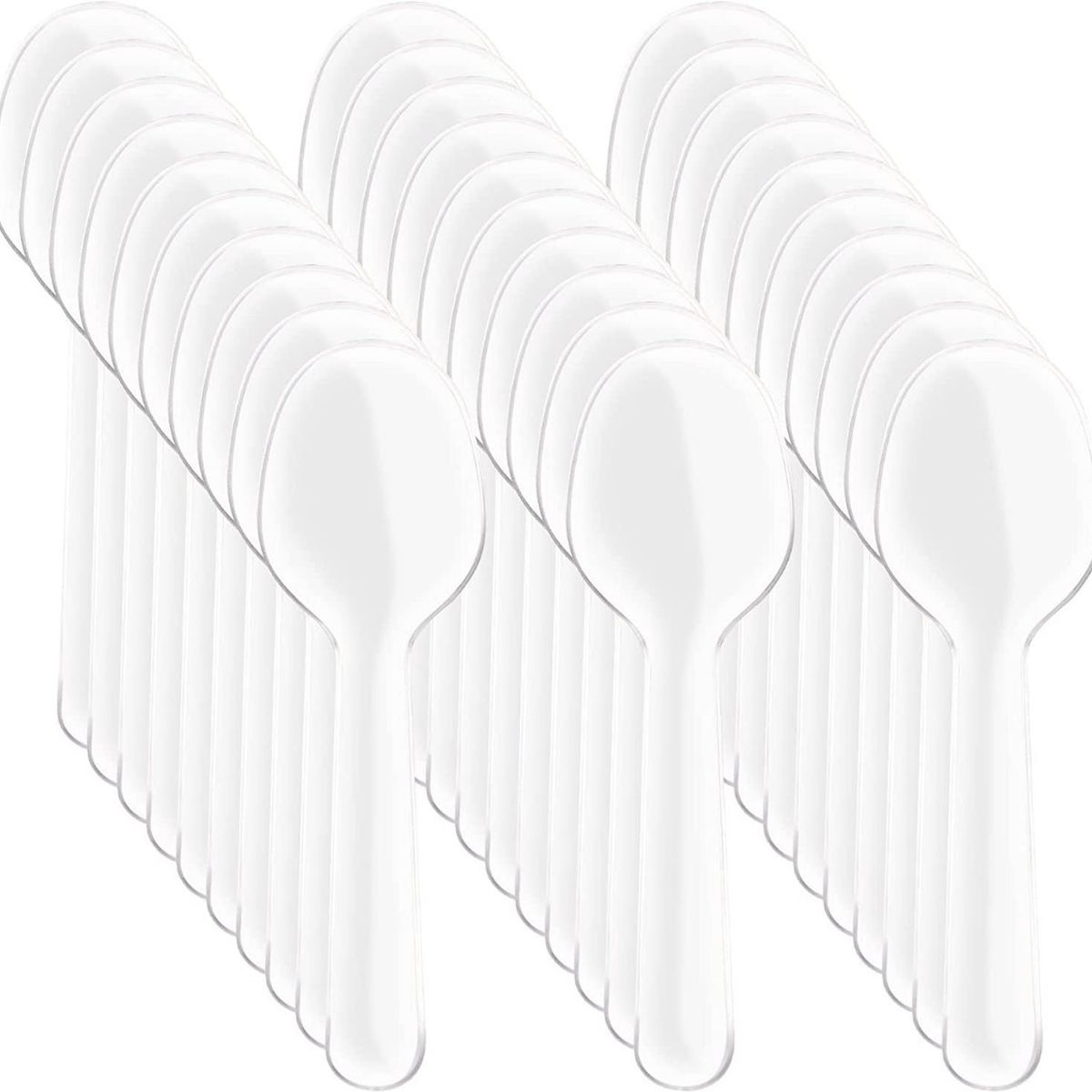 PASTELERIUSCL - X250 Cucharas Postres Cucharas Desechables Cucharas Helado Cucharas Desechables Cucharas De Plástico