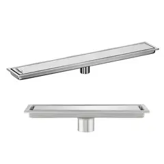 ESHOPANGIE - Piso Drenaje Ducha Cubierta Acero Inoxidable Filtro 60x10cm