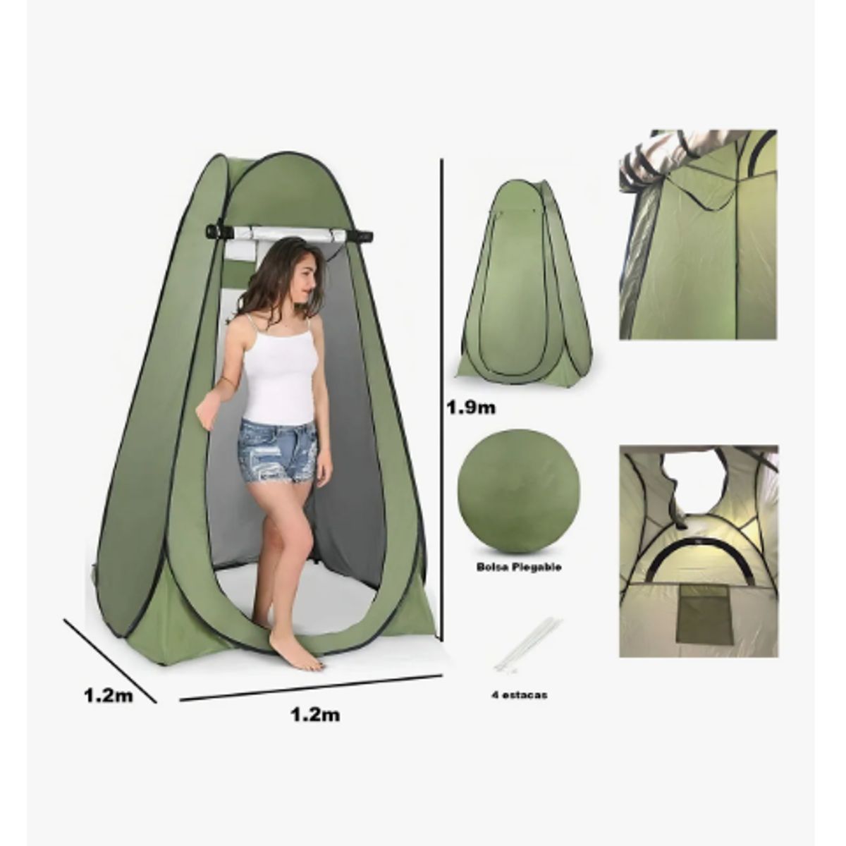 GENERICO - Carpa Caseta D Baño Vestidor Portátil Para Camping 1 Persona