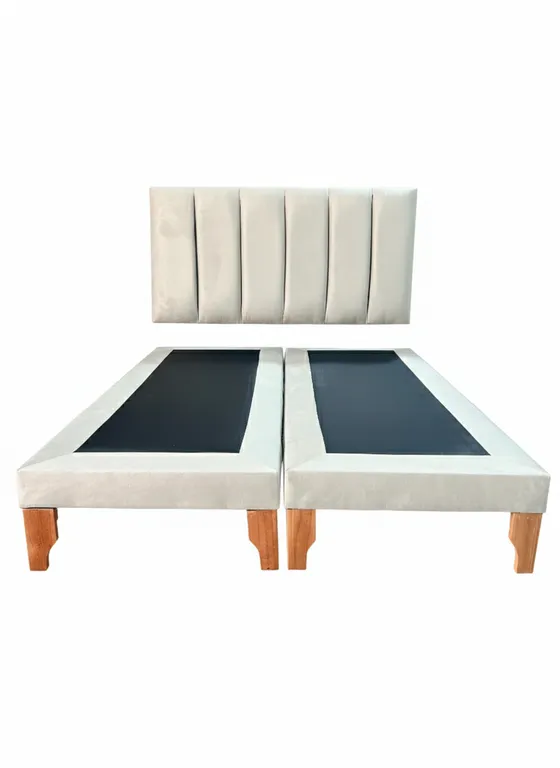 CAMA KING LINEAL BEIGE FELPA