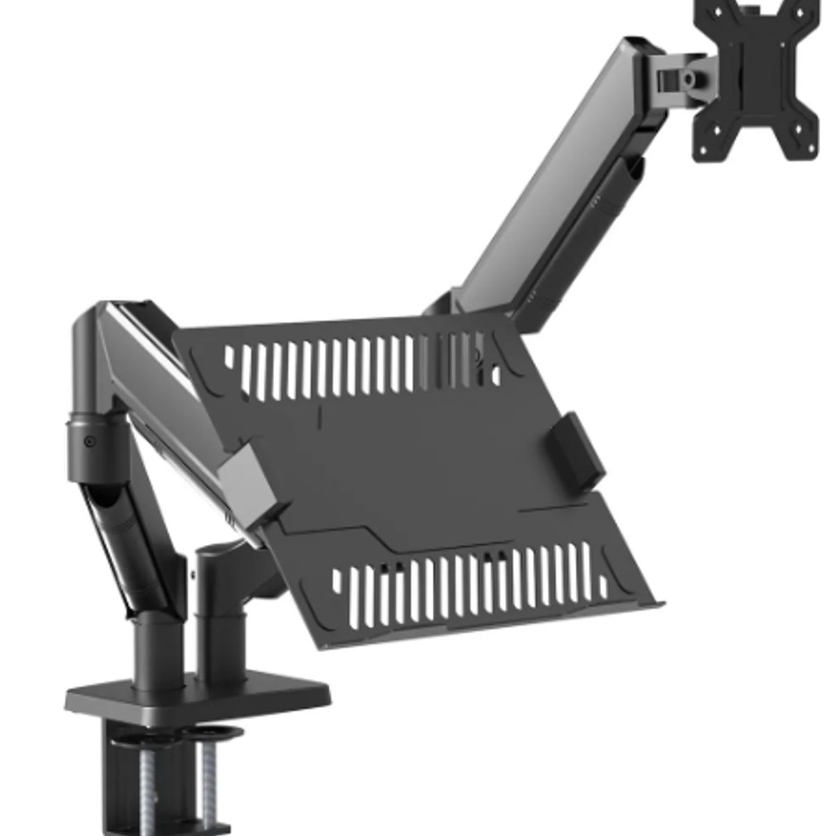 GENERICO - Soporte Doble Monitor Notebook Neumático Escritorio 11-32 Negro