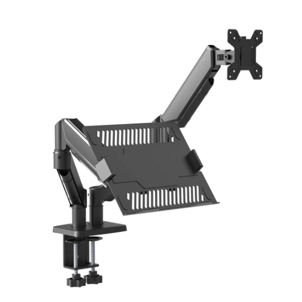 GENERICO - Soporte Doble Monitor Notebook Neumático Escritorio 11-32 Negro