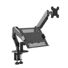 GENERICO - Soporte Doble Monitor Notebook Neumático Escritorio 11-32 Negro