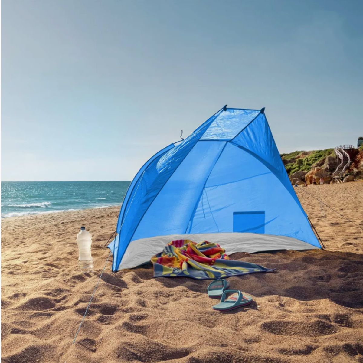 GENERICO - Carpa Paraviento Media Carpa Para Playa Camping 2 Personas