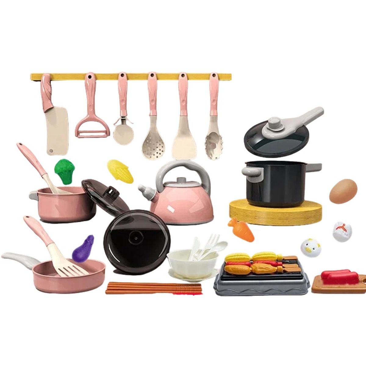 MUNDO MAGIA - 61 Piezas Juguetes De Cocina Utensilios Juego De Casa Niños