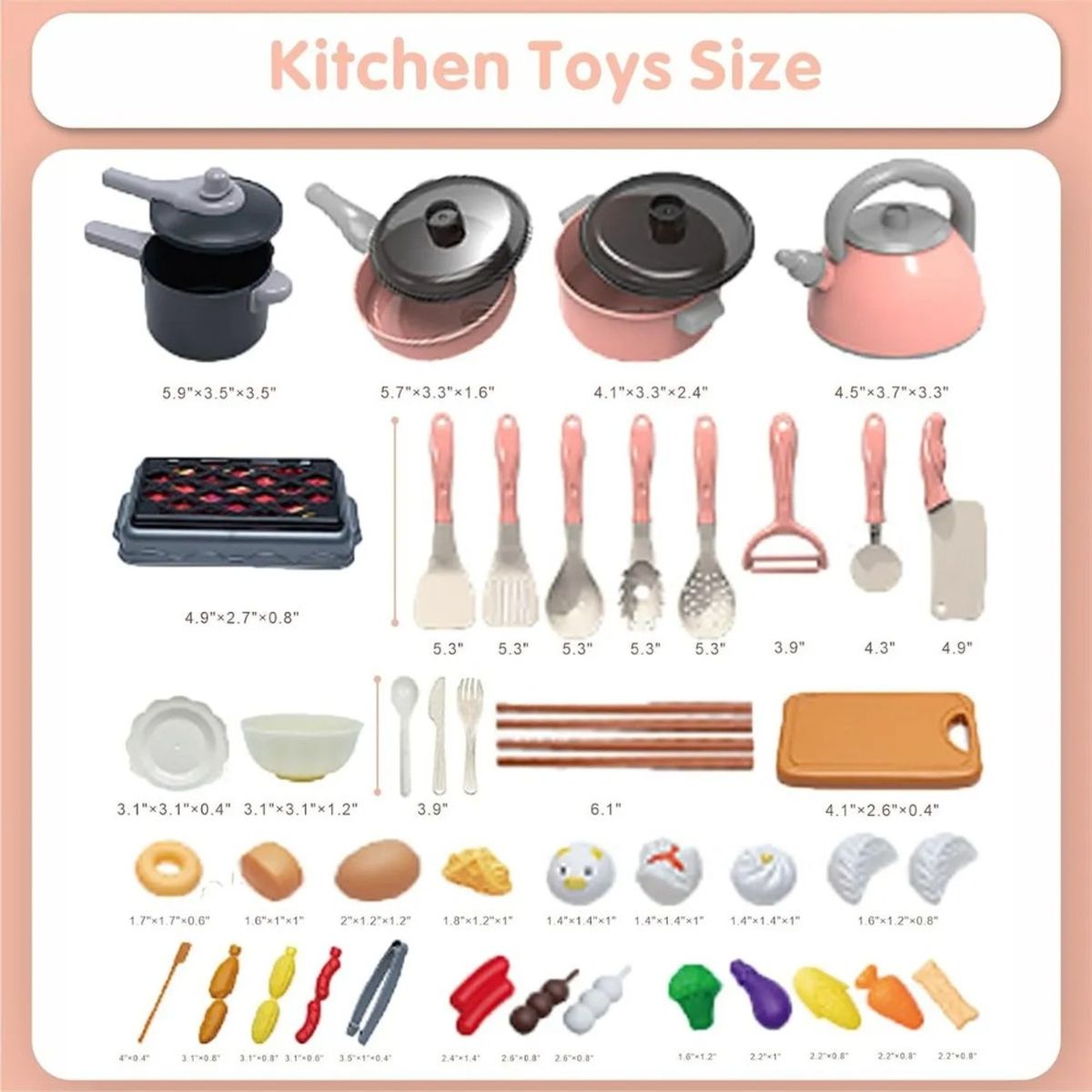 MUNDO MAGIA - 61 Piezas Juguetes De Cocina Utensilios Juego De Casa Niños