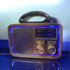 GENERICO - Radio Linterna Portátil Solar Bluetooth Recargable Retro Vintage