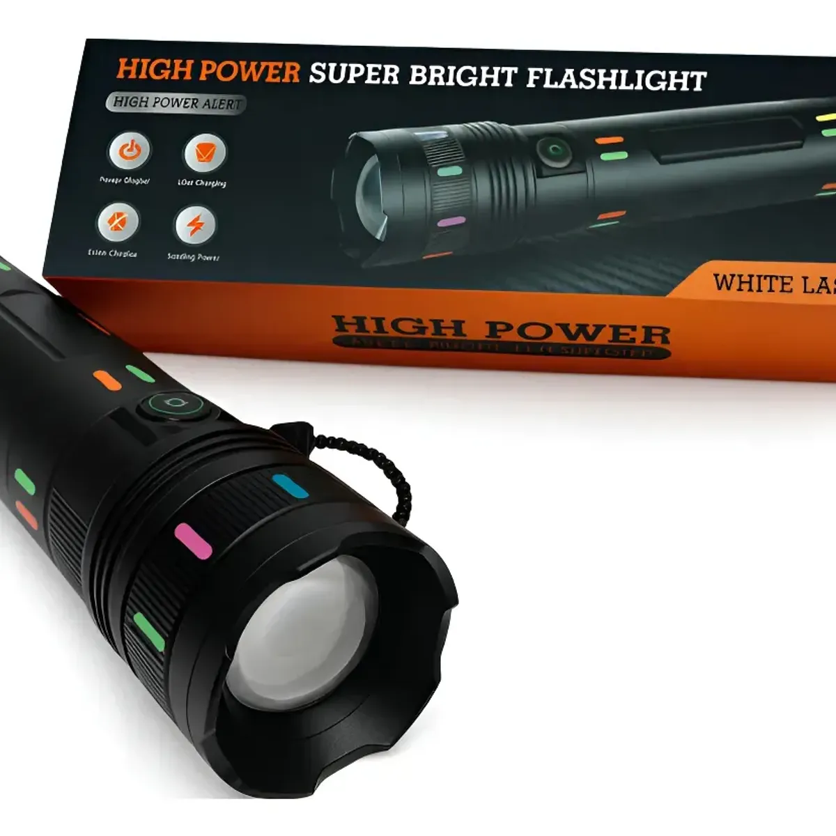 GENERAL - Linterna Led Recargable Usb Con Zoom Alcance +100m