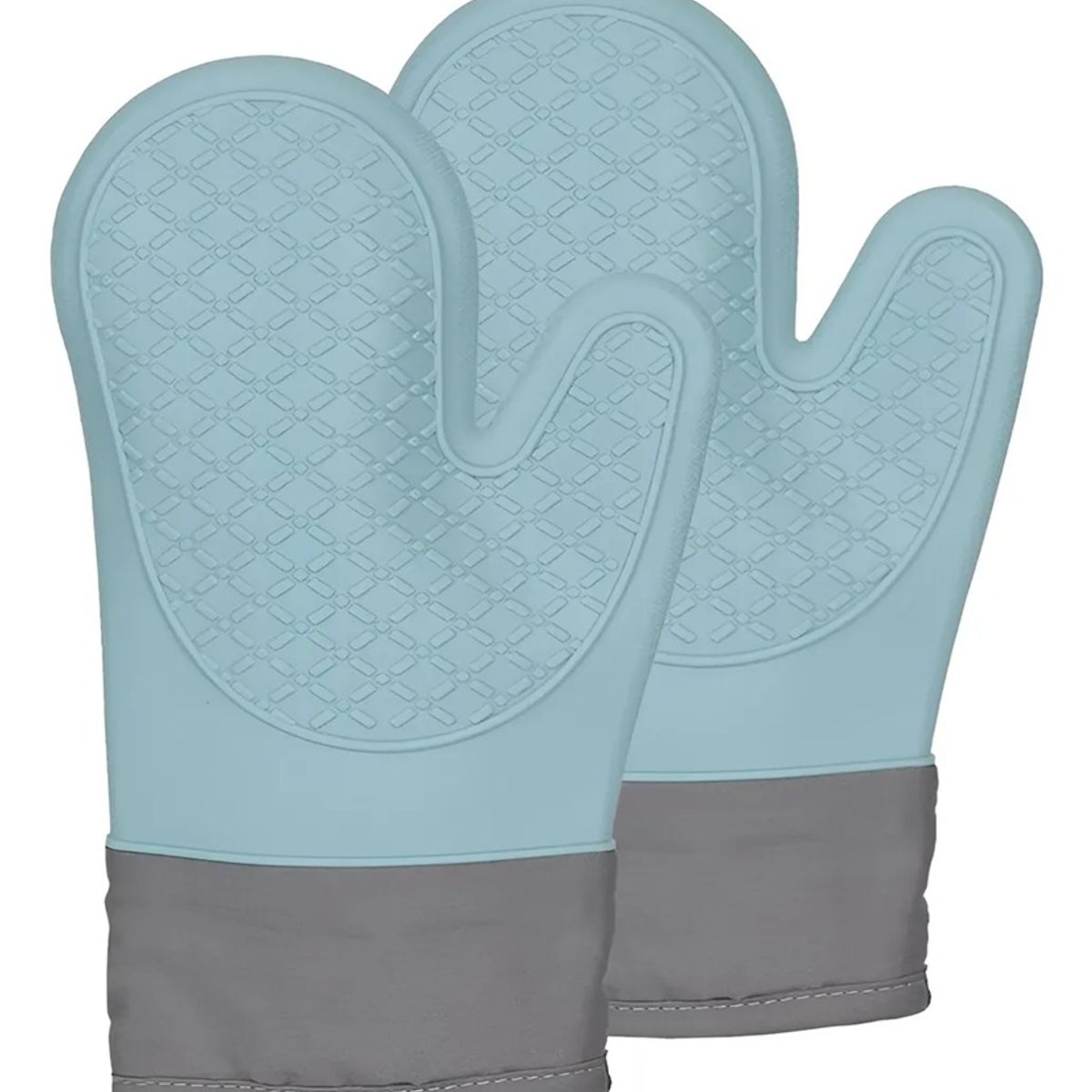 PASTELERIUSCL - Pack X2 Guantes Silicona Para Horno Toma Olla Guante Cocina Gris Guantes Silicona 27cm Turquesa