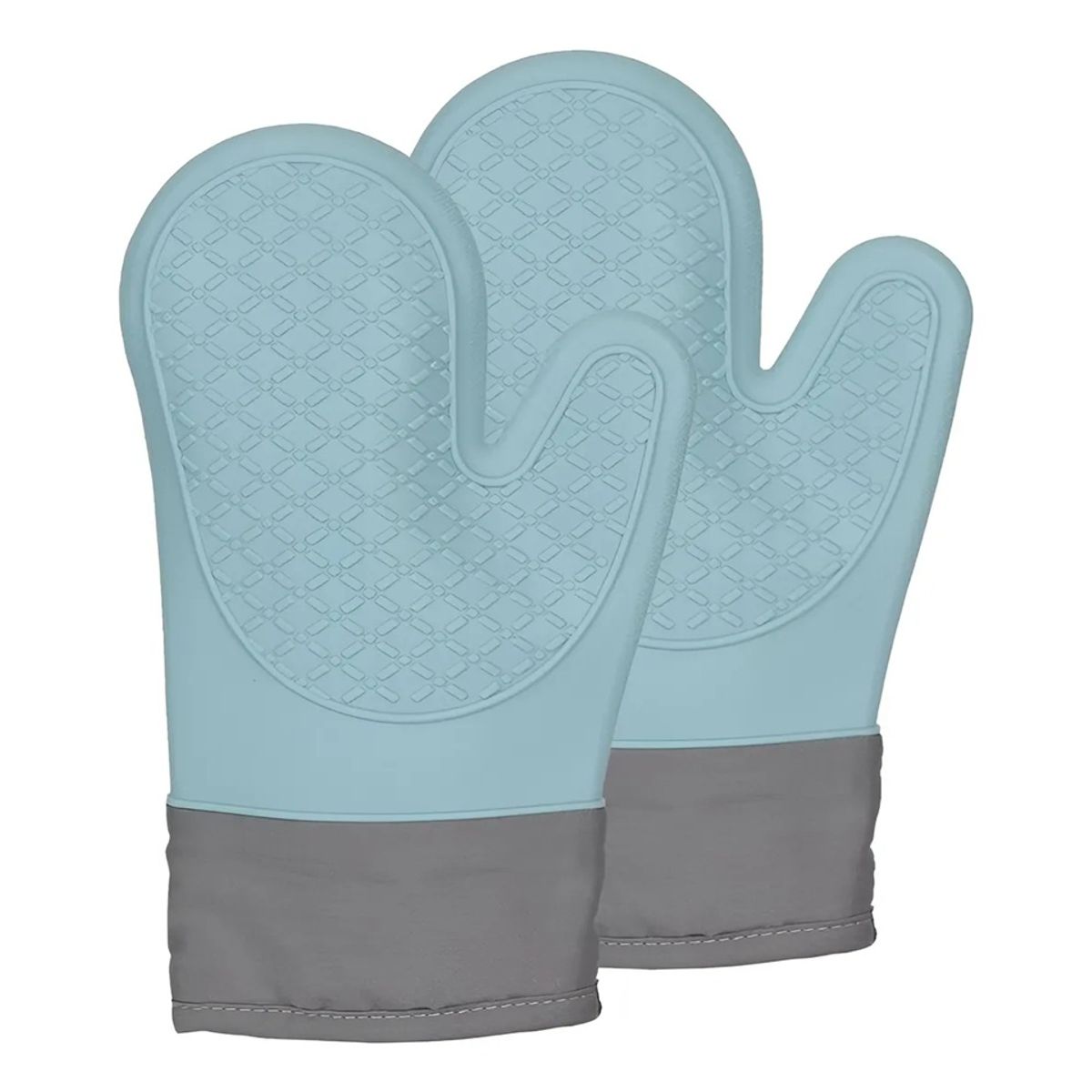 PASTELERIUSCL - Pack X2 Guantes Silicona Para Horno Toma Olla Guante Cocina Gris Guantes Silicona 27cm Turquesa