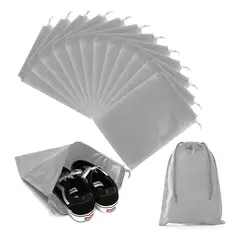 GENERICO - Bolsas para Zapatos No Tejidas con Cordón 43x34cm - Pack de 12