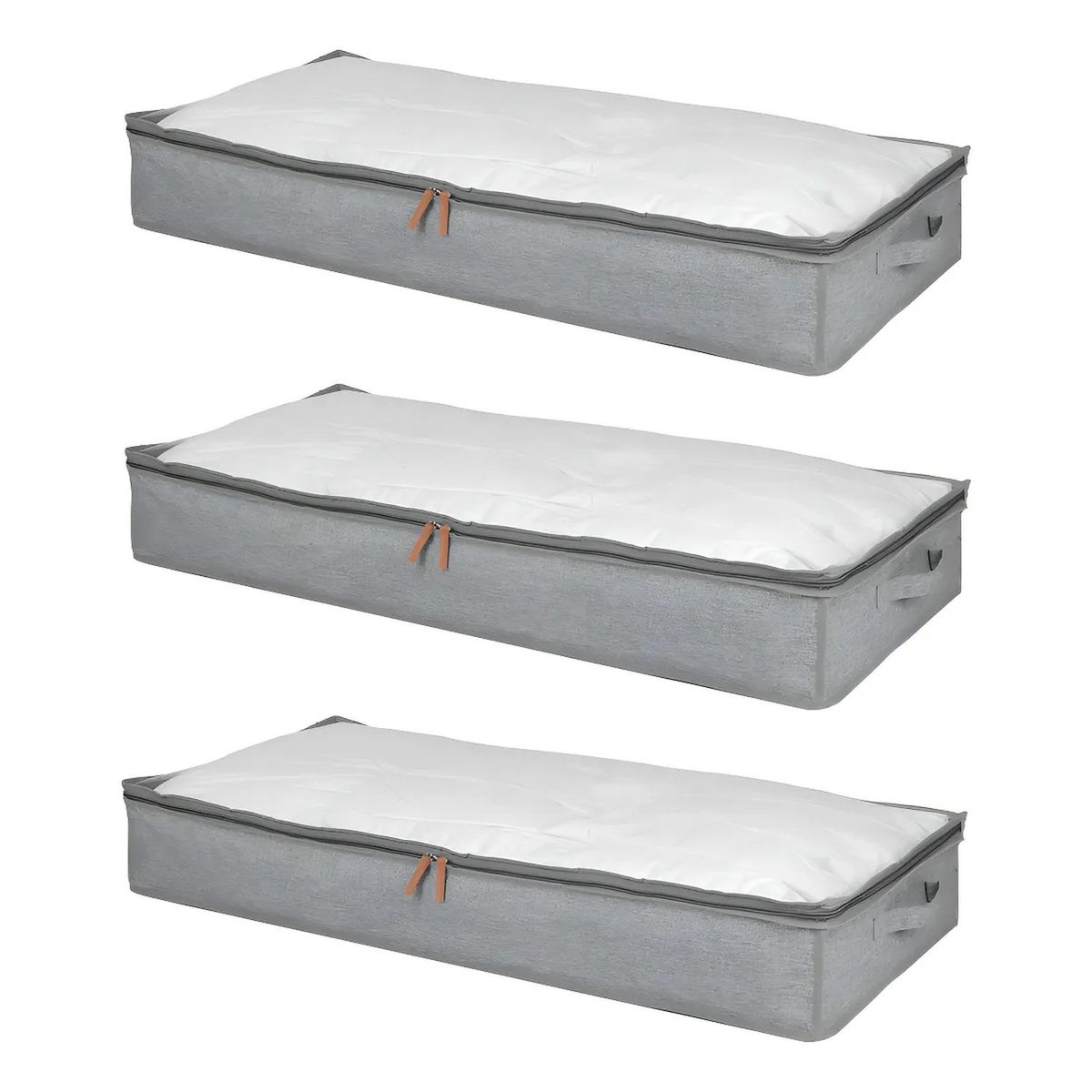 GENERICO - Caja Organizadora Tela Transpirable Tapa Transparente Con Zíper