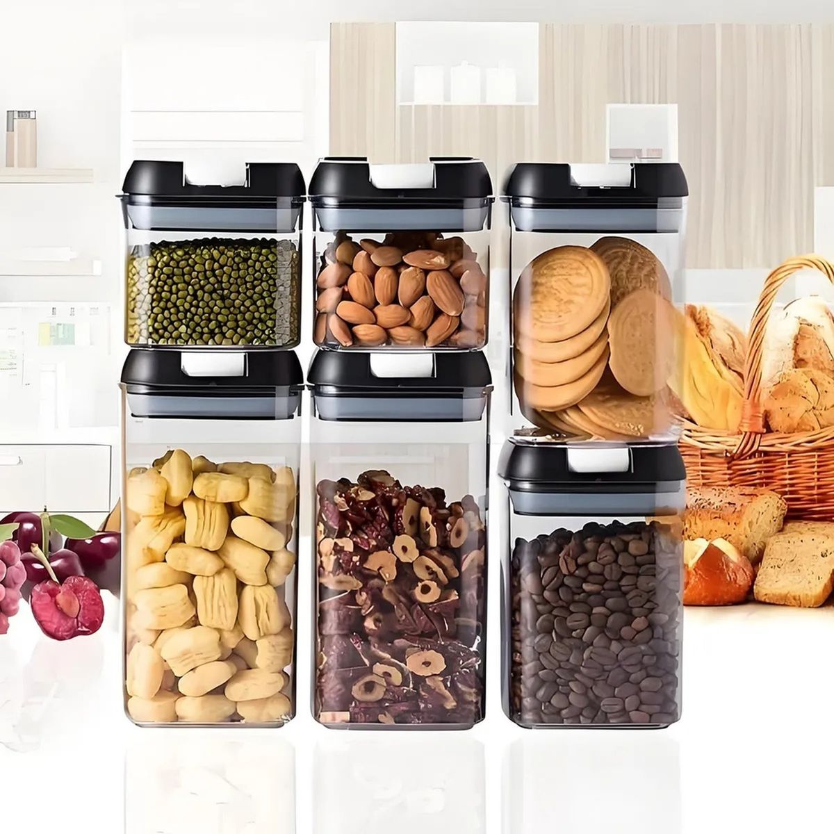 GENERICO - Set de Contenedores Herméticos de Plástico para Alimentos Transparente