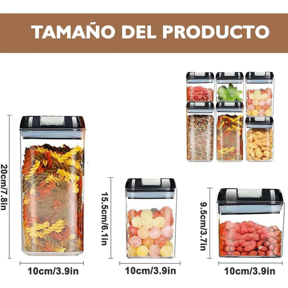 GENERICO - Set de Contenedores Herméticos de Plástico para Alimentos Transparente