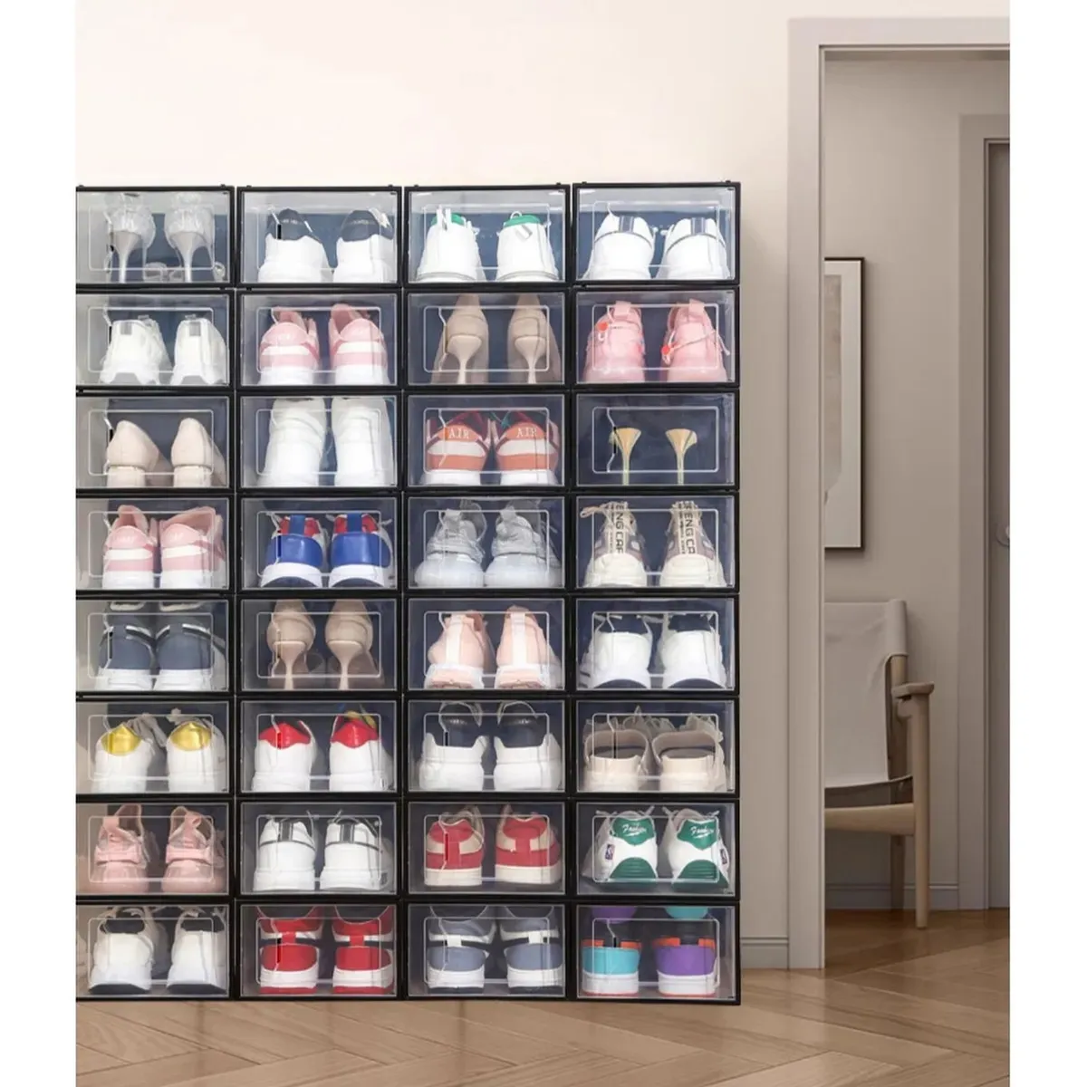 GENERICO - Cajas Organizadoras para Zapatos Apilables Transparente de Plástico