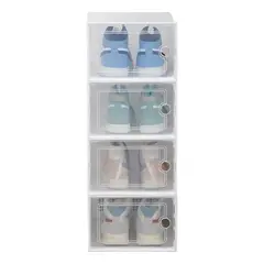 GENERICO - Organizador de Zapatos Apilable Plástico Transparente 4 Unidades